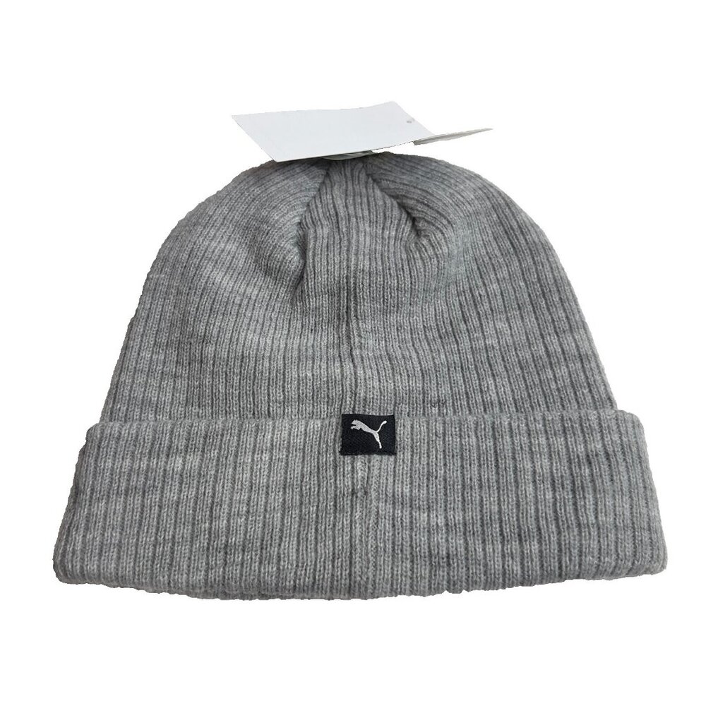 Puma Men's Evercat Fundamental Ribbed-Knit Beanie - Grey One Size